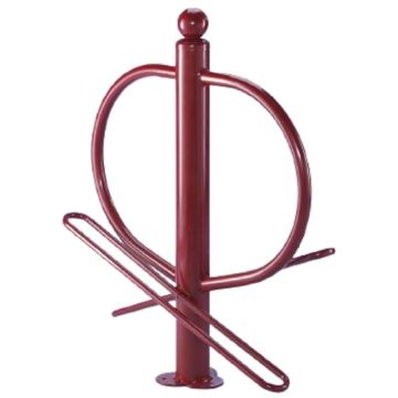 Poteau accroche 2 vélos - Rouge RAL 3005