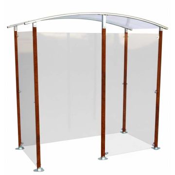 Abri fumeurs bois et acier - Version murale 2 m²