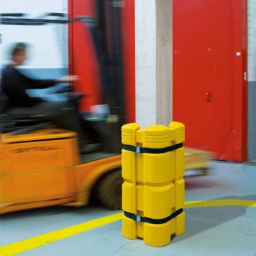 Protection de pilier extensible polyéthylène jaune certifiée TÜV