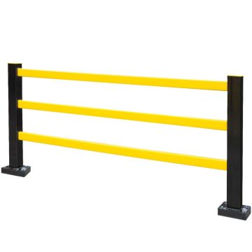 Barrière de protection industrielle flexible hybride noir et jaune H.1040 × L.2100 mm