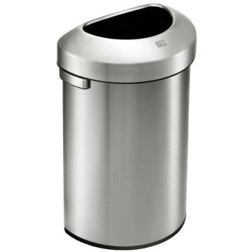 Poubelle demi-ronde inox 80L anti-traces – usage professionnel