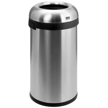 Poubelle tête ouverte inox 60 litres