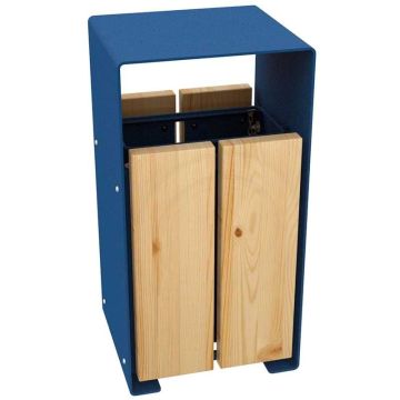 Poubelle acier et bois Rouillac - Jaune