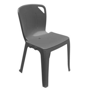 Chaise monobloc empilable Elena en polypropylène gris anthracite