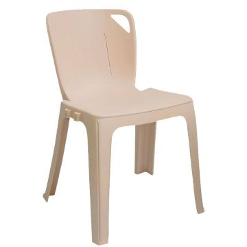 Chaise monobloc empilable Elena en polypropylène gris anthracite
