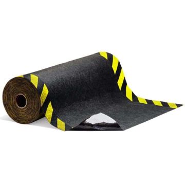 Tapis absorbant et adhésif PIG® Grippy® avec bandes de
signalisation 30 m