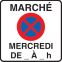 Panneau Interdiction de stationner marché