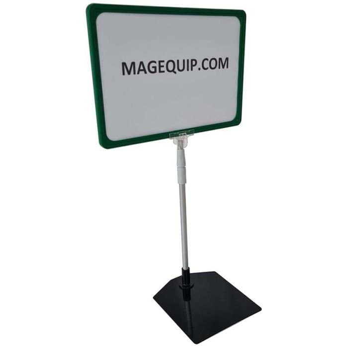 Cadre d'affichage PLV A4 sur pied télescopique avec pochette anti-reflets