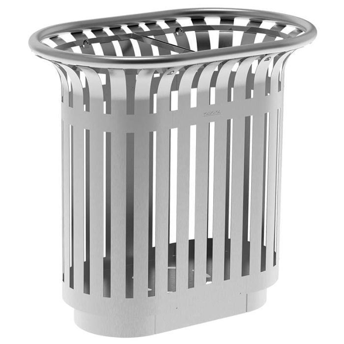 Corbeille tulipe tri-sélectif inox 2 X 60L