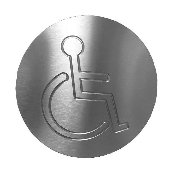 Clou de voirie inox brossé avec picto PMR