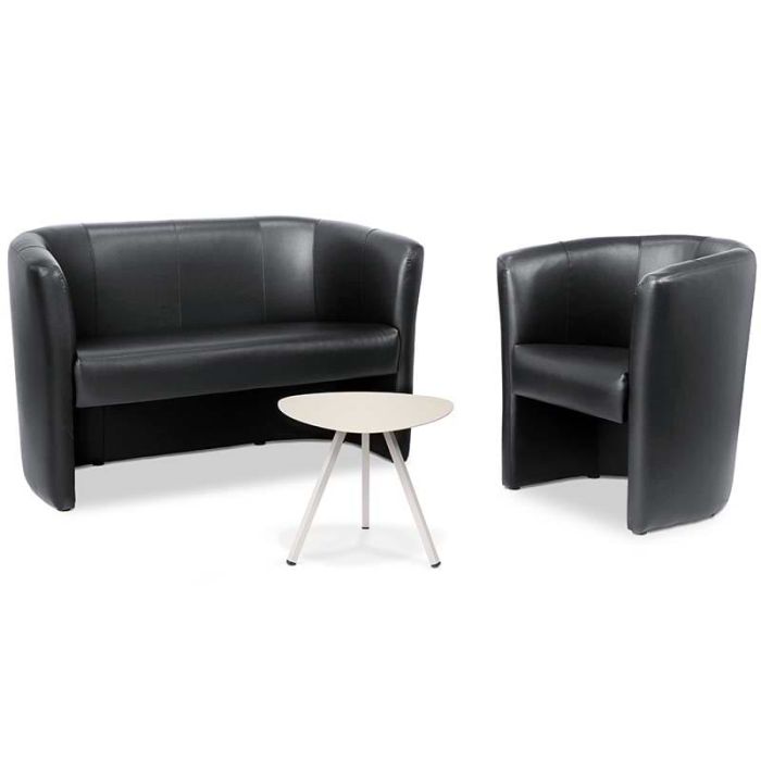 Chauffeuse et canapé simili-cuir noir