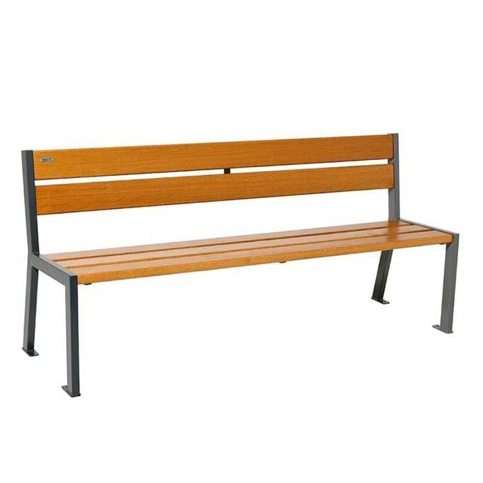 Banc public acier et bois Silaos