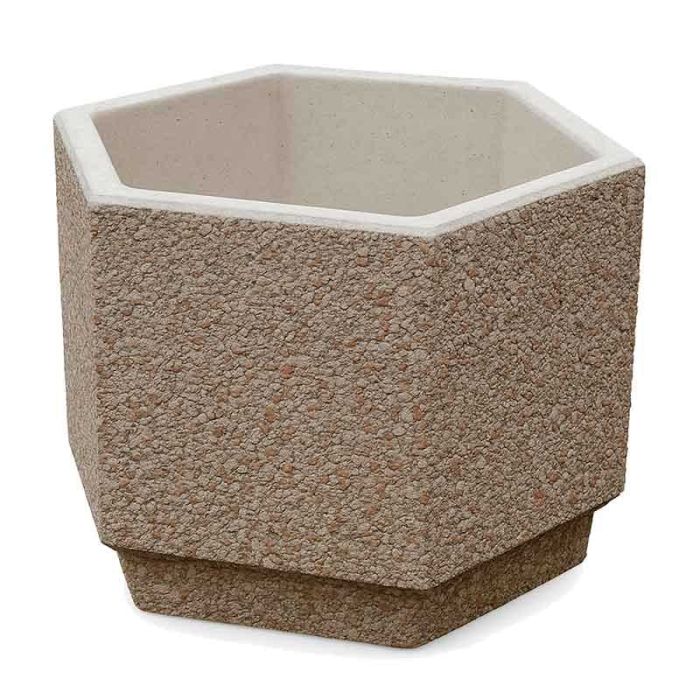 Jardinière béton hexagonale