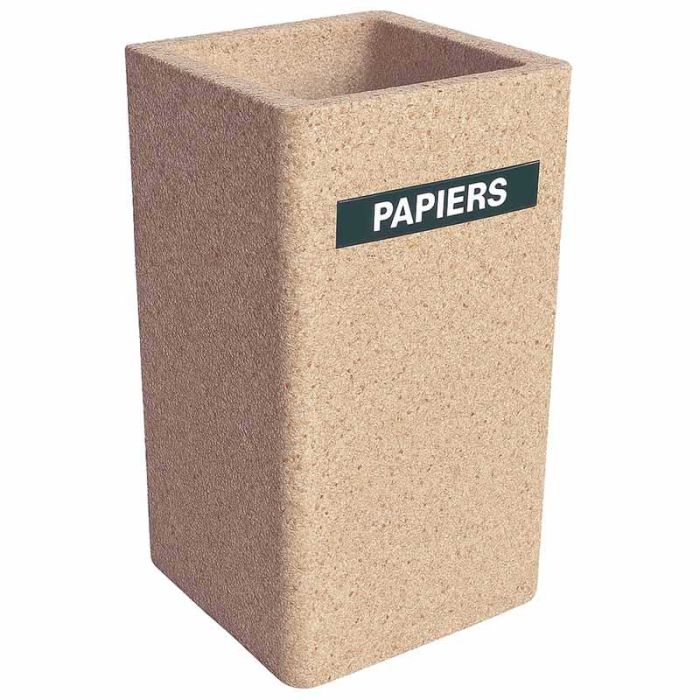 Corbeille béton rectangulaire 70L