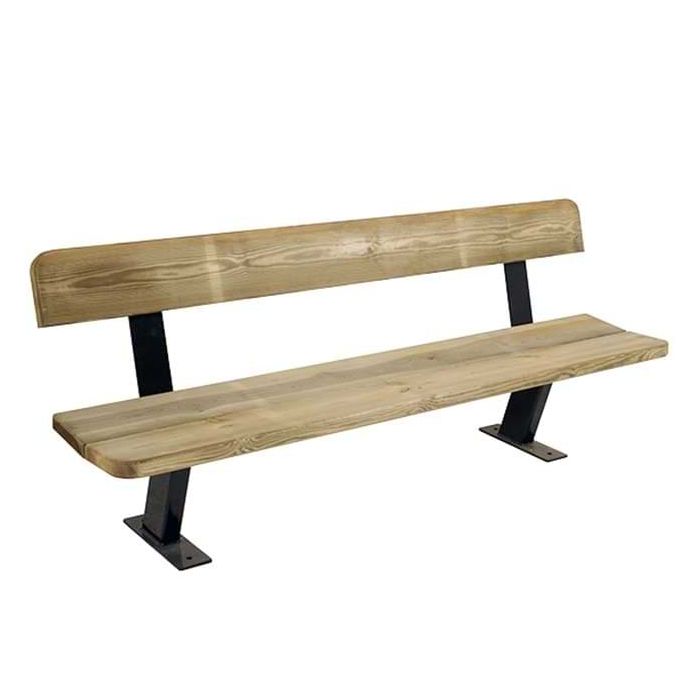 Banc bois brut et acier Glénan