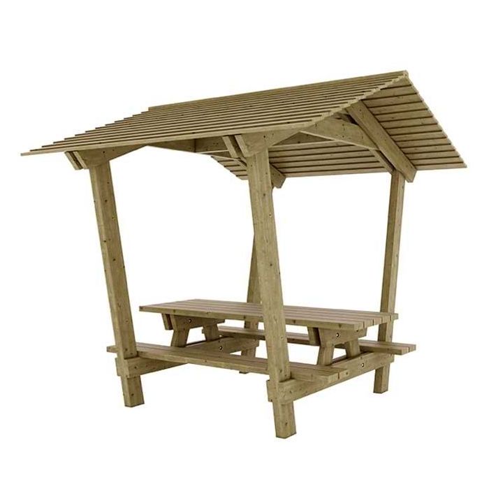 Table pique-nique bois couverte
