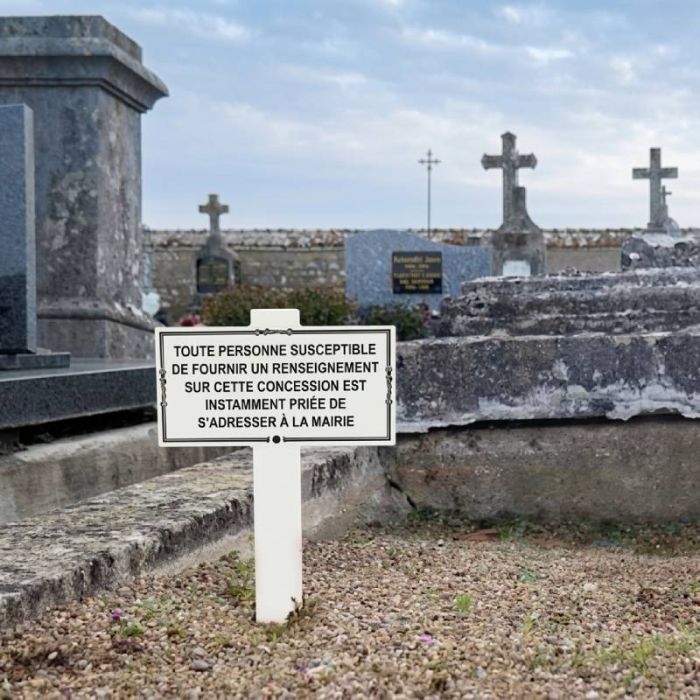 Plaque pour concession cimetière