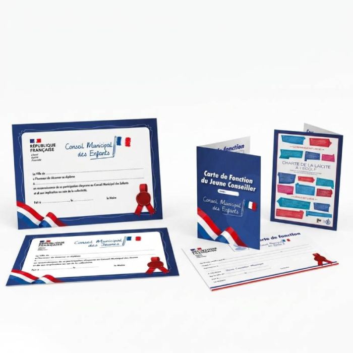 Diplôme et carte de fonction conseil municipal des jeunes & enfants