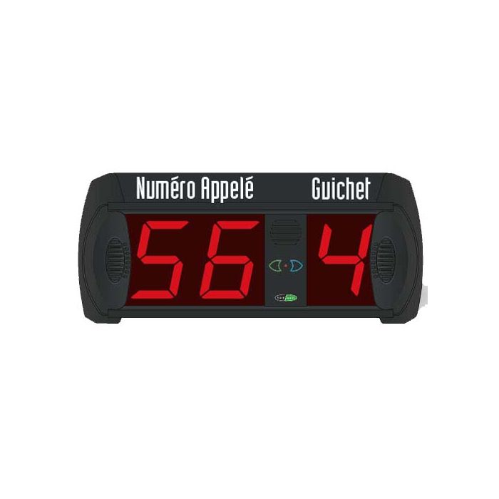 Afficheur file d'attente 2 chiffres + 1 n° de guichet