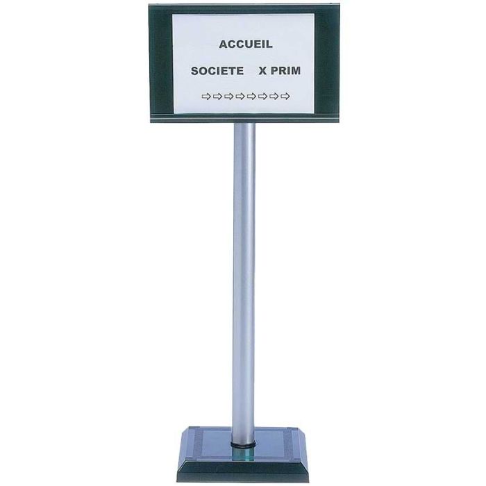 Poteau d'information PVC avec porte-affiche A4