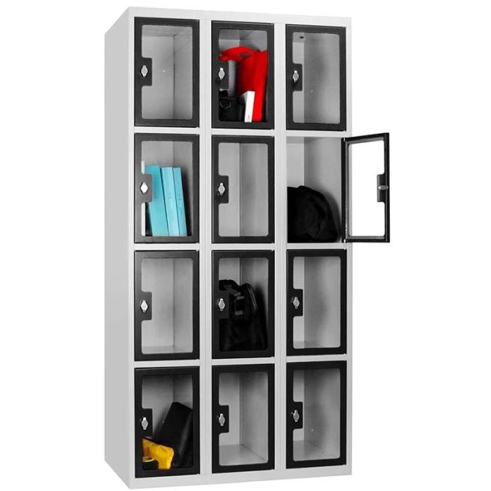 Armoire multi-casiers portes transparentes
