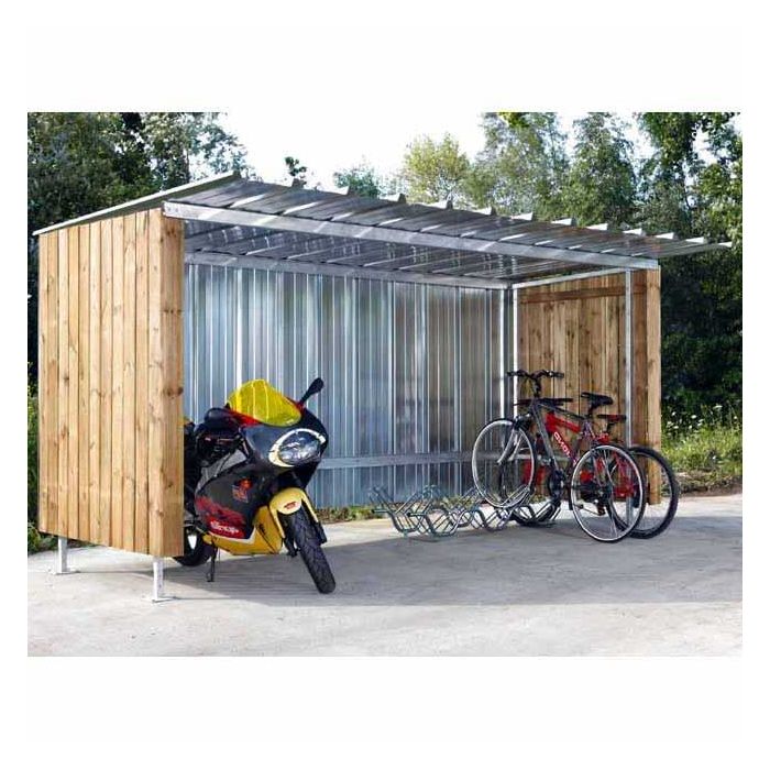 Abri à vélos bois et tôle