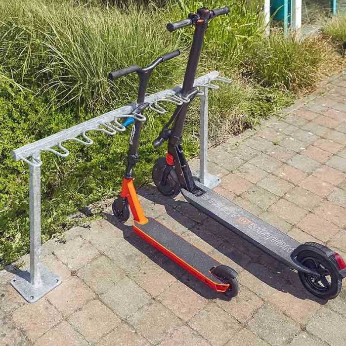 Range-trottinettes sur pieds galvanisé - 9 places