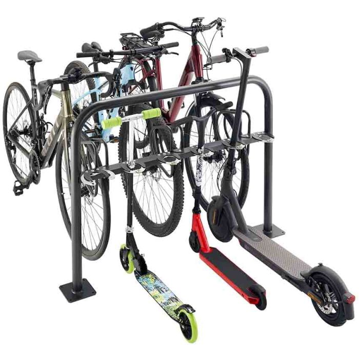 Range 6 trottinettes + 3 vélos