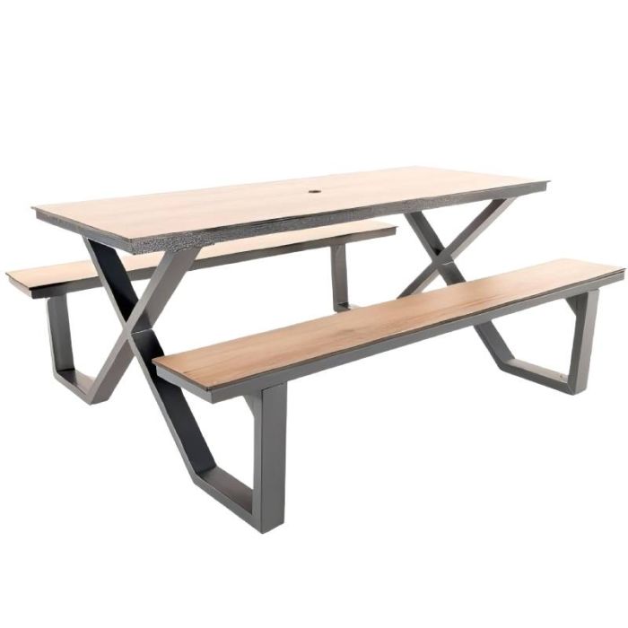 Table pique-nique acier et HPL Bivouac