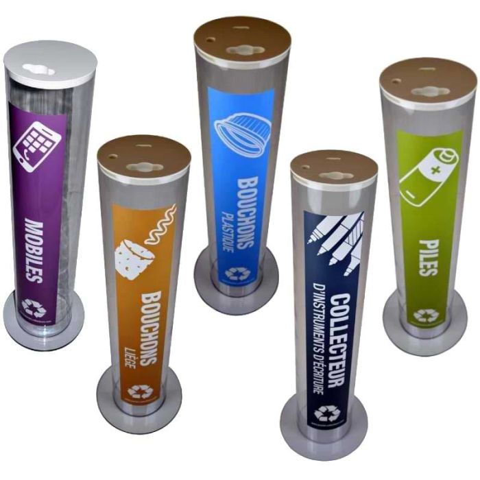 Collecteur de recyclage 30L Piles, Bouchons, Mobiles...