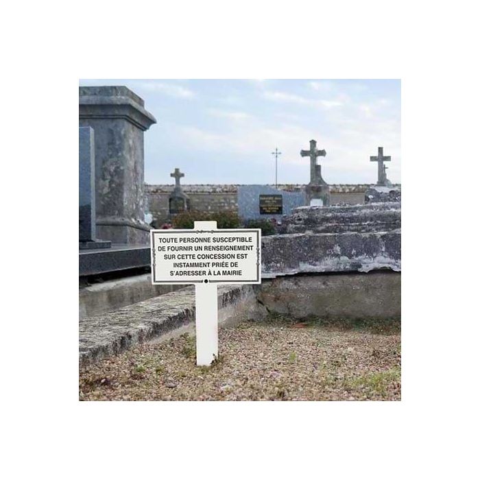 Plaque pour concession cimetière