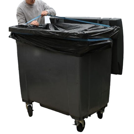 Housse conteneur 1000/1100L 20µ Noir - Carton de 100 housses  