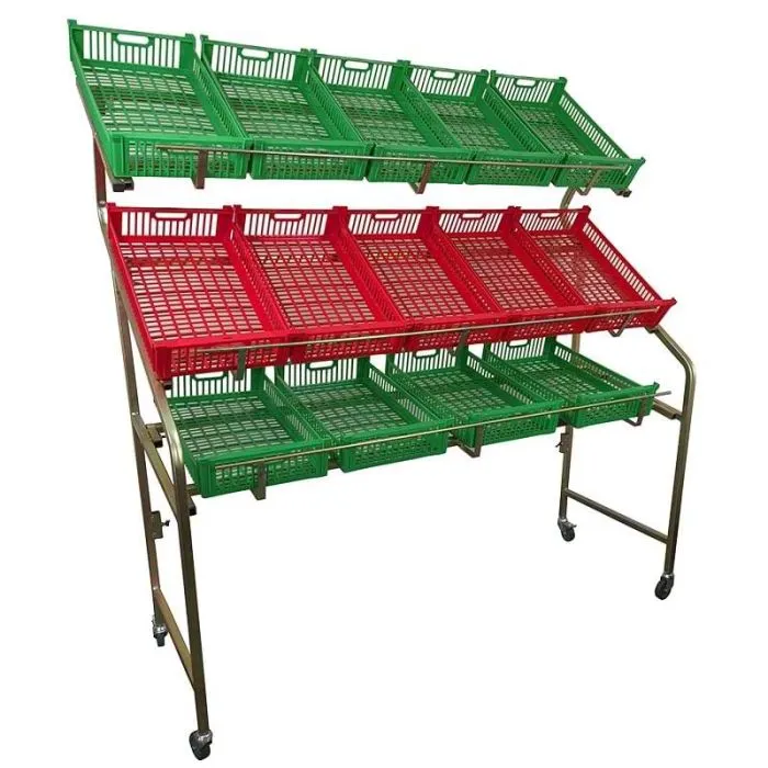 Présentoir à cagettes pour fruits et légumes
