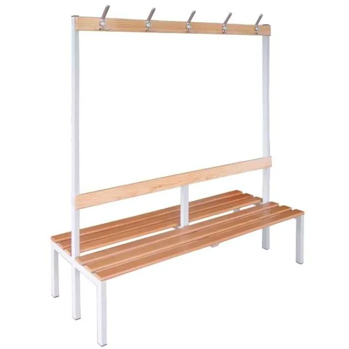 Banc vestiaire double face avec patères