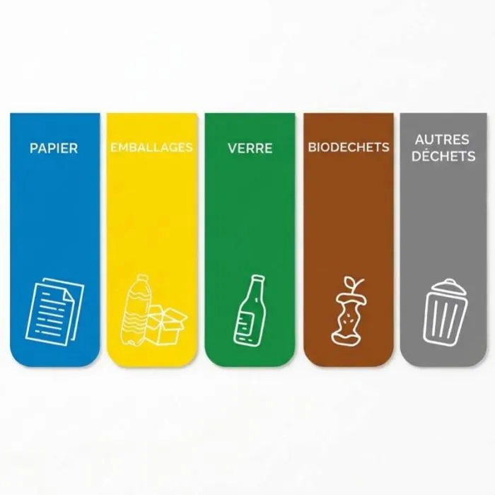 Sticker autocollant tri sélectif pour poubelle, 100 × 250 mm