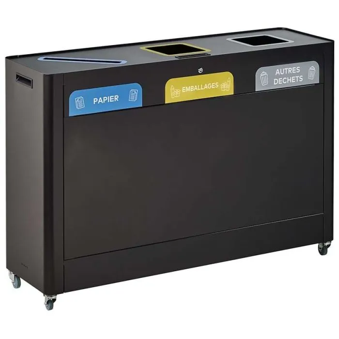 Meuble tri-sélectif mobile 2 ou 3 flux