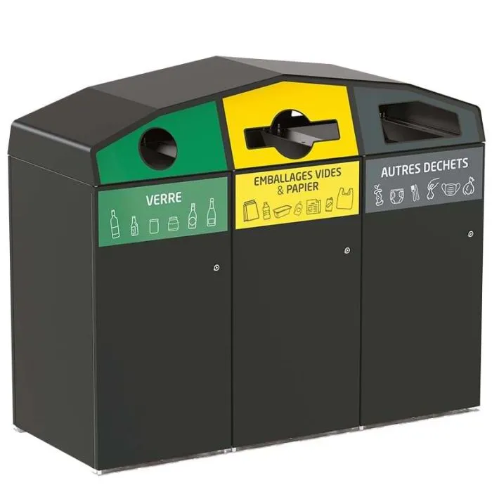 Poubelle tri-sélectif 3 X 120L - TRIROK