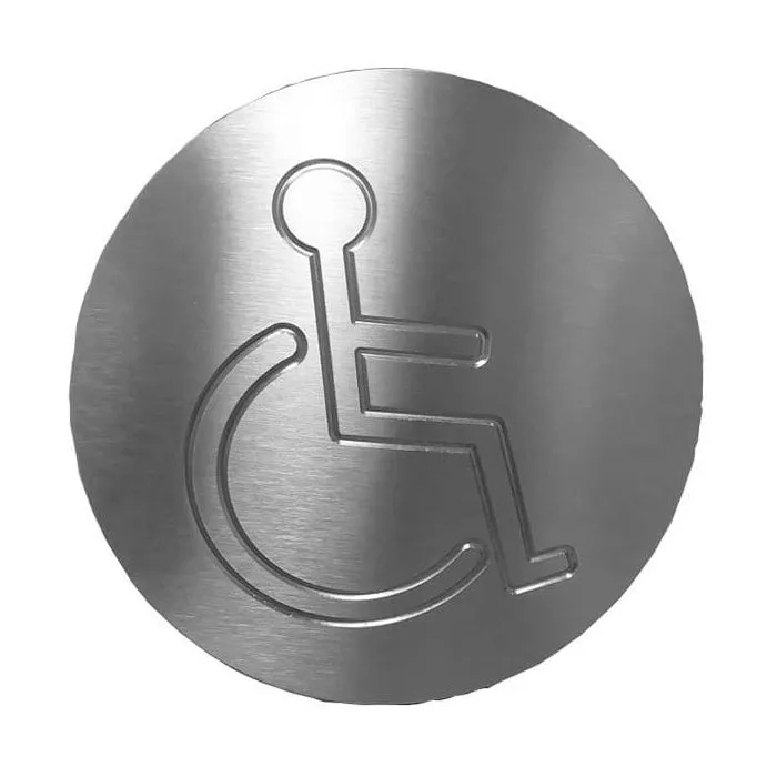 Clou de voirie inox brossé avec picto PMR