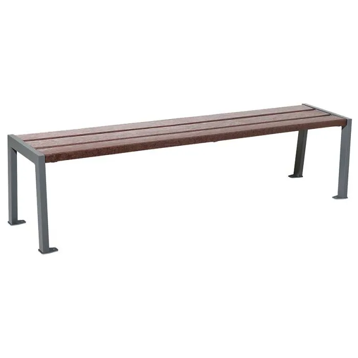 Banquette acier et lames plastiques recyclées