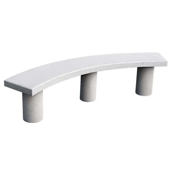 Banc public béton courbe