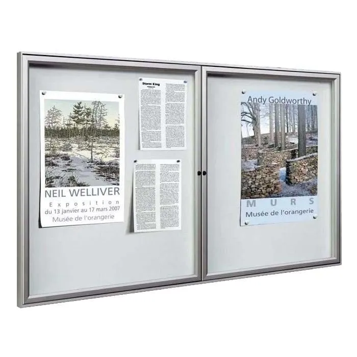 Vitrine alu portes à double battant