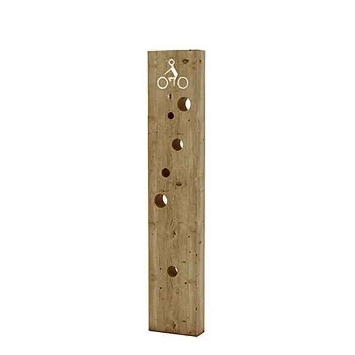 Totem appui vélo bois