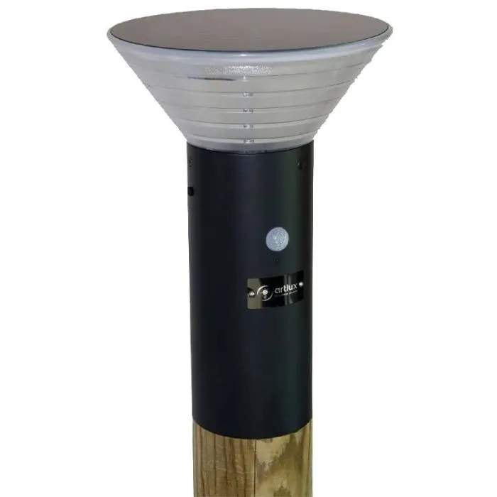 Borne d'éclairage solaire LED encastrable H. 38 cm (Pour poteau ou mât)