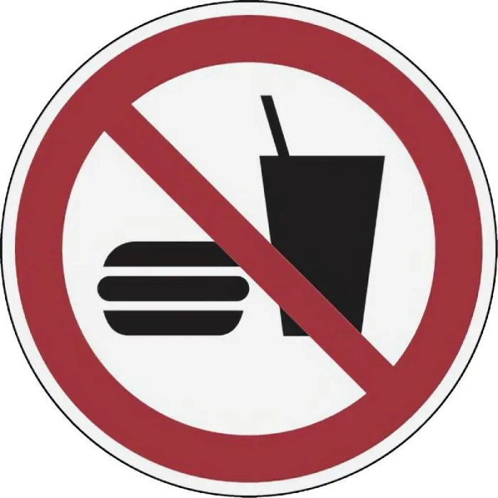 Signalétique Interdit De Manger et De Boire
