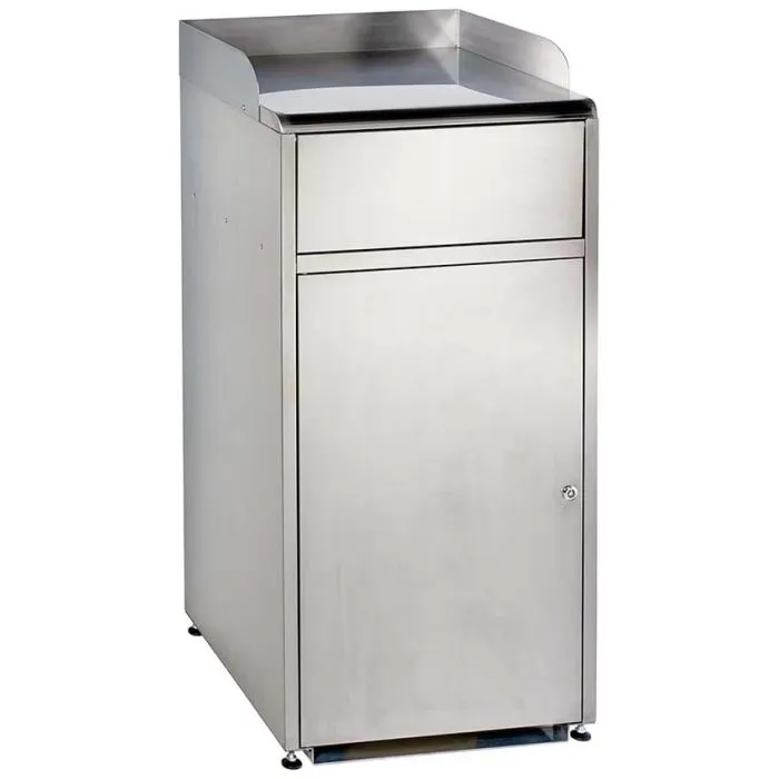 Poubelle snack inox 120L à trappe basculante – Usage collectif