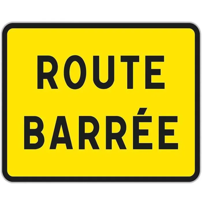 Panneau temporaire sur pied Route Barrée KC1