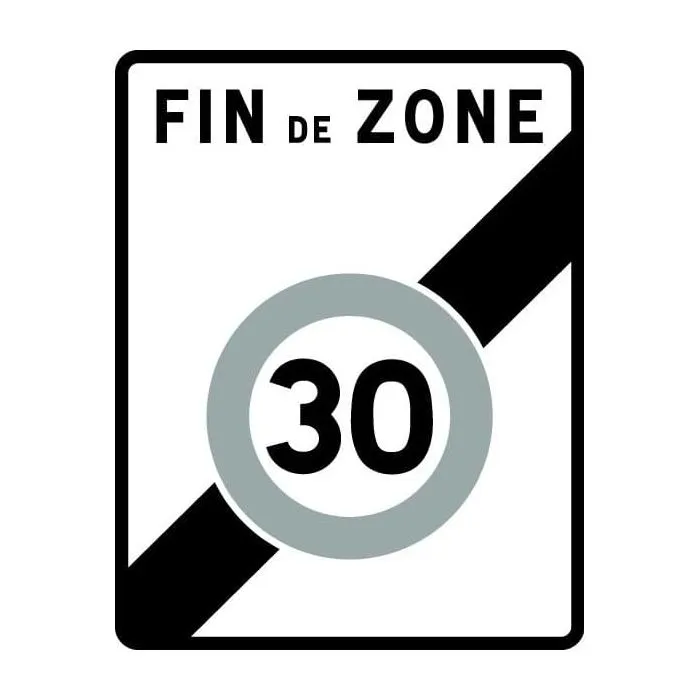 Panneau Fin de zone 30 B51