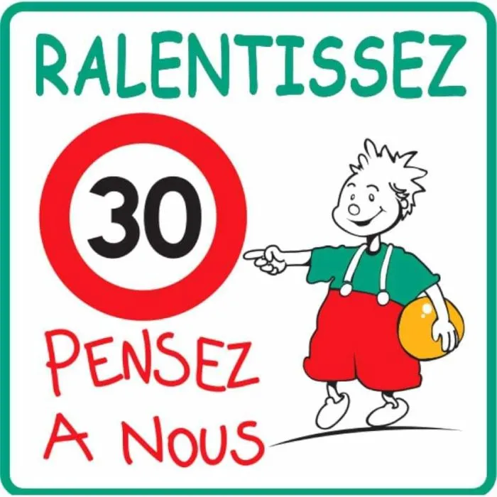 Panneau signalisation sortie d'école – Ralentissez, pensez à nous
