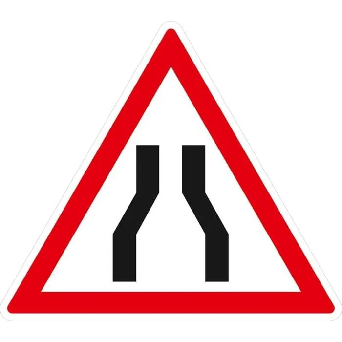 Panneau Danger Chaussée Rétrécie A3
