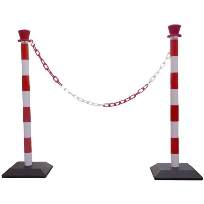 Kit poteaux de signalisation + chaîne plastique
